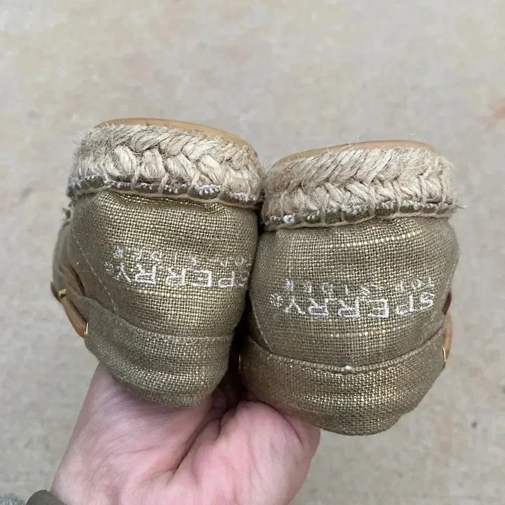 Sperry Topsider Gold Fabric Shoes - Picture 7 of 10